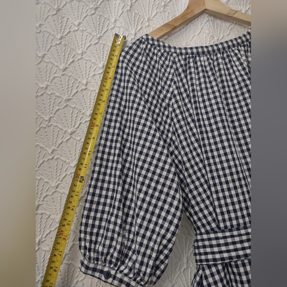 eShakti Black and White Gingham Long Sleeve Dress - Picture 5 of 10